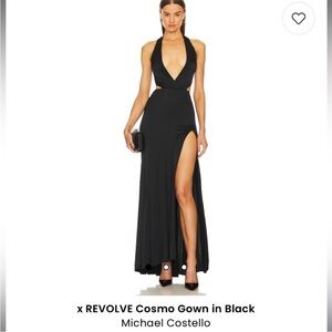 Michael Costello Elegant Black Backless Dress